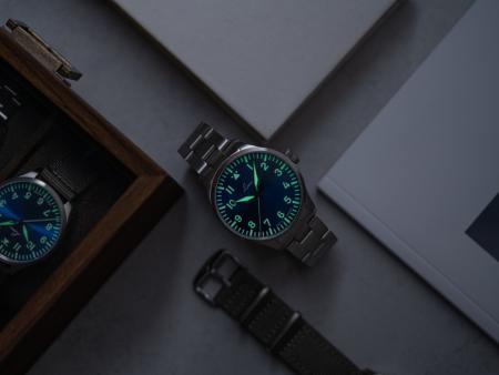 Laco Augsburg Blaue Stunde MB Fliegeruhr Baumuster A 42mm - Automatik