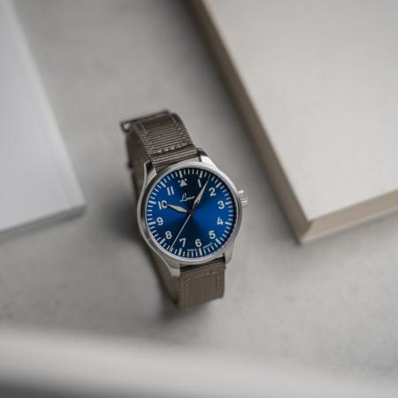 Laco Augsburg Blaue Stunde Fliegeruhr Baumuster A 42mm - Automatik