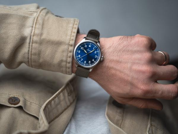 Laco Augsburg Blaue Stunde Fliegeruhr Baumuster A 42mm - Automatik