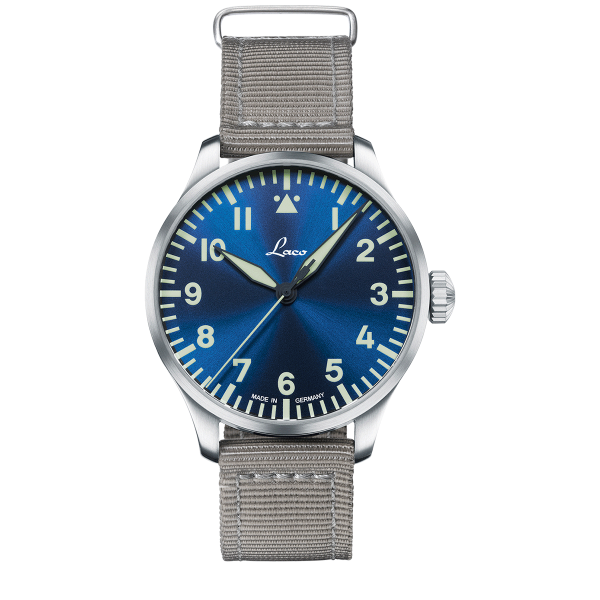Laco Augsburg Blaue Stunde Fliegeruhr Baumuster A 42mm - Automatik